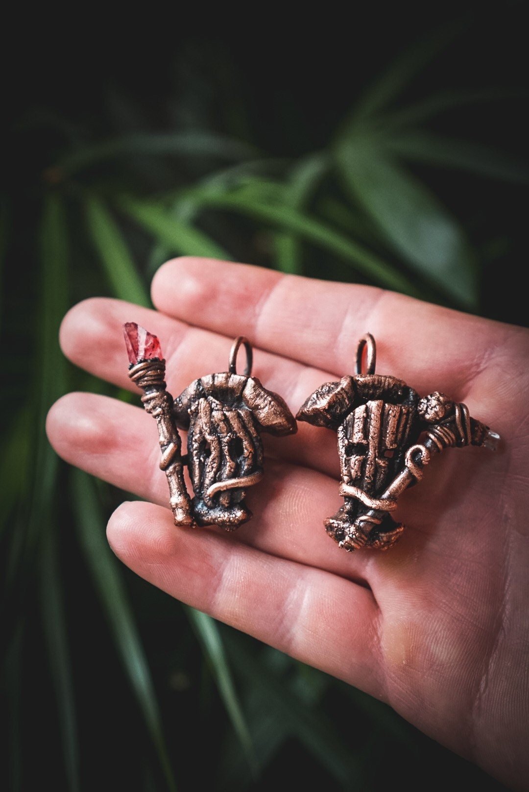 ZIAFRPN Troll Jäger Amulett Halskette - Vintage Anhänger In Bronze