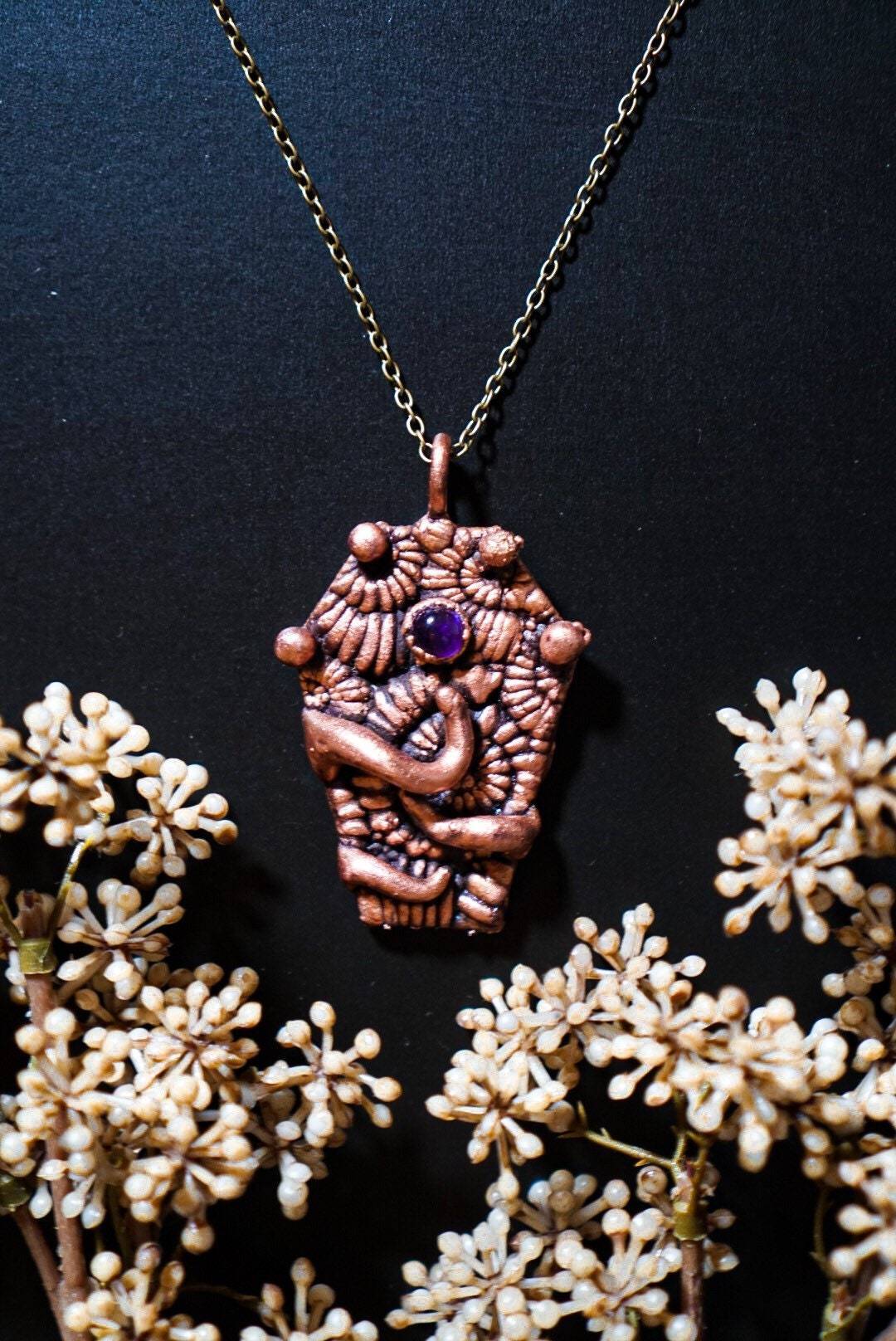 Rainbow Amethyst Necklace “Cathulus Grave” | electroformed