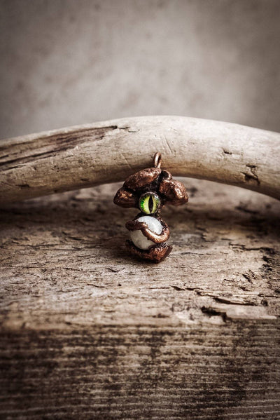 Rainbow Moonstone Necklace “Nimbu” |electroformed