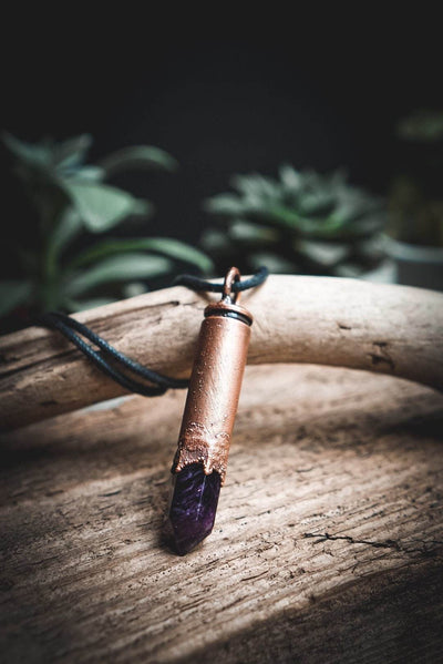 Munitions Amethyst Anhänger   - Elektroformed